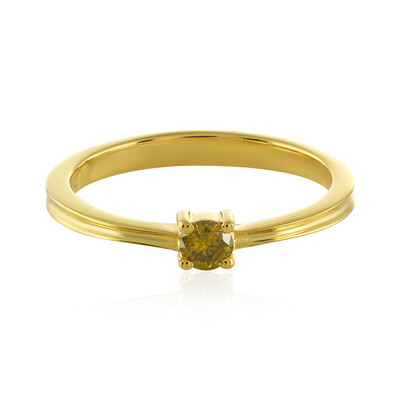 Anello in argento con Diamante Giallo I4