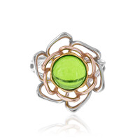 Anello in argento con Ambra Verde Colombiana