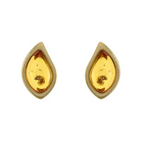 Orecchini in argento con Ambra Baltica Cognac
