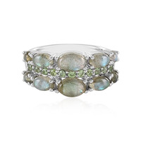 Anello in argento con Labradorite Verde Maniry (KM by Juwelo)