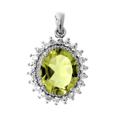 Ciondolo in argento con Quarzo Ouro Verde