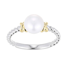 Anello in argento con Perla d'Acqua Dolce Bianca