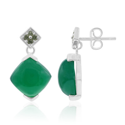 Orecchini in argento con Calcedonio Verde