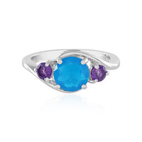 Anello in argento con Opale Blu dell'Etiopia