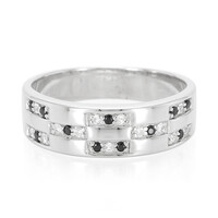 Anello in argento con Zaffiro Bianco e Spinello Nero