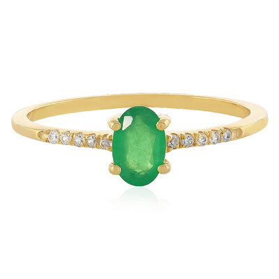 Anello in oro con Smeraldo Zambia