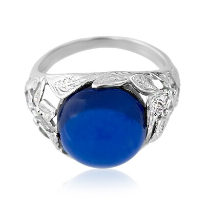 Anello in argento con Ambra Blu Colombiana (dagen)