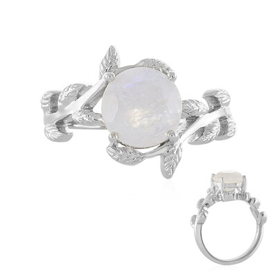 Anello in argento con Pietra di Luna Arcobaleno