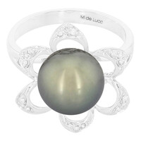 Anello in oro con Perla Tahitiana