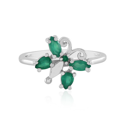 Anello in argento con Onice Verde