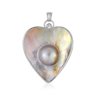 Ciondolo in argento con Perla Mabe (Bali Barong)