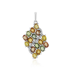 Ciondolo in argento con Zaffiro Fancy