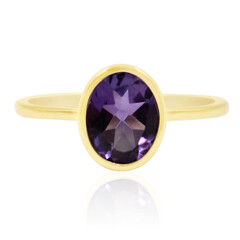 Anello in oro con Ametista Zambiana