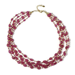 Collana in argento con Zaffiro Rosa del Madagascar (Riya)