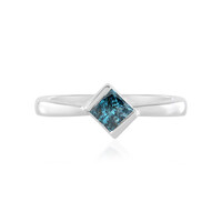 Anello in argento con Diamante Blu I3