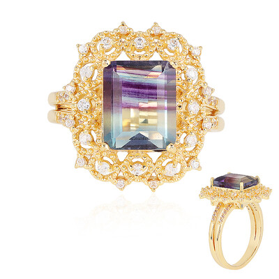 Anello in argento con Fluorite Bicolore