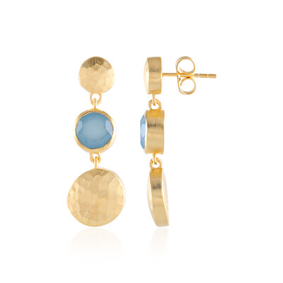 Orecchini in ottone con Calcedonio Blu (Juwelo Style)