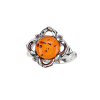 Anello in argento con Ambra Baltica