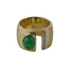 Anello in oro con Smeraldo Brasiliano (de Melo)