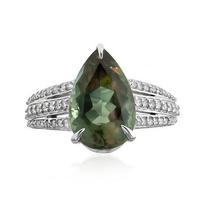 Anello in oro con Pietra del Sole dell'Oregon (AMAYANI)