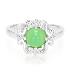 Anello in argento con Crisoprasio Imperiale