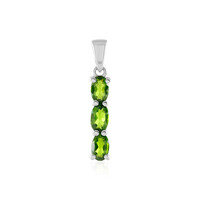 Ciondolo in argento con Diopside Russo