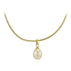 Collana in argento con Perla Dorata dei Mari del Sud Kabira (TPC)