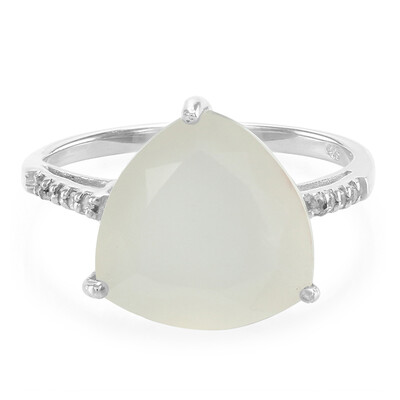 Anello in argento con Pietra di Luna Bianca