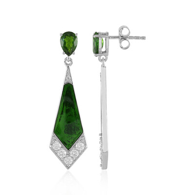 Orecchini in argento con Diopside Russo