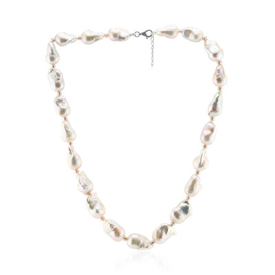 Collana in argento con Perla d'Acqua Dolce Bianca (TPC)