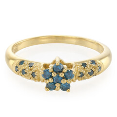 Anello placcato in oro con Diamante Fancy