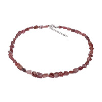 Collana in argento con Quarzo Fragola
