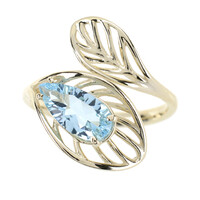 Anello in oro con Topazio Blu Cielo