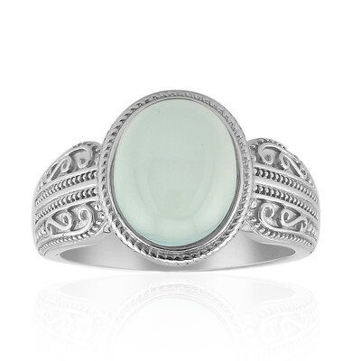 Anello in argento con Calcedonio Acqua