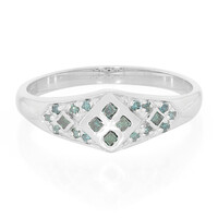 Anello placcato in platino con Diamante Fancy