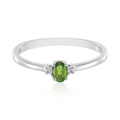 Anello in argento con Diopside Russo