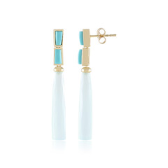 Orecchini in argento con Calcedonio Acqua (KM by Juwelo)