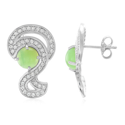 Orecchini in argento con Crisoprasio Imperiale