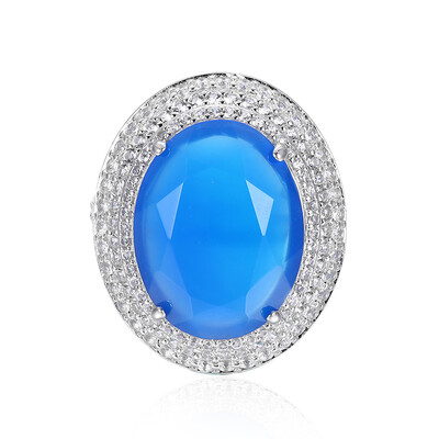 Anello in argento con Agata Blu