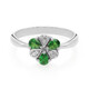 Anello placcato in platino con Tsavorite AAA