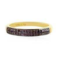 Anello in argento con Diamante Rosso I4