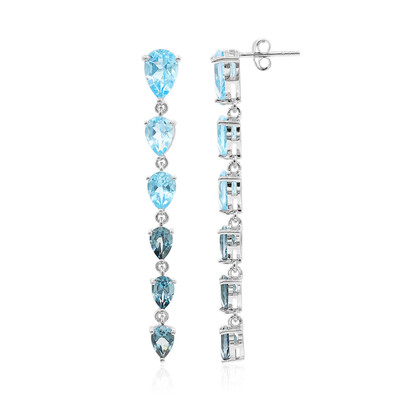 Orecchini in argento con Topazio Blu Svizzero