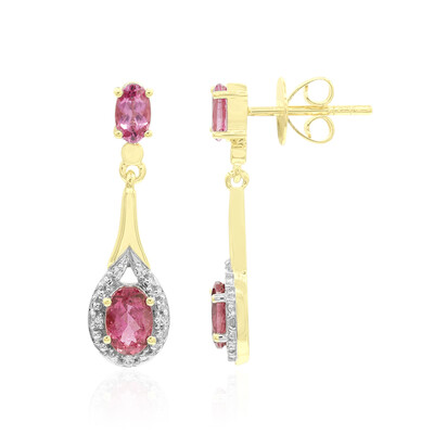 Orecchini in oro con Tormalina Rosa Brasiliana (Tenner Diniz)