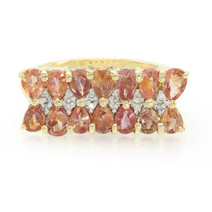 Anello in oro con Zaffiro Padparadscha (non riscaldato)