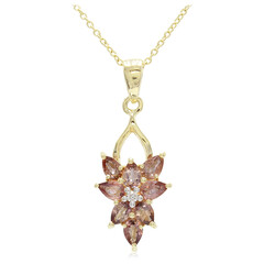 Collana in oro con Zaffiro Padparadscha (non riscaldato)
