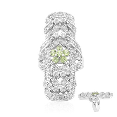 Anello in argento con Peridoto della Birmania