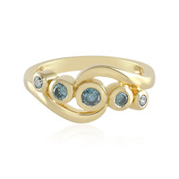 Anello in argento con Diamante Blu I2