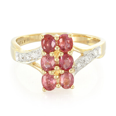 Anello in oro con Zaffiro Padparadscha (non riscaldato) (AMAYANI)