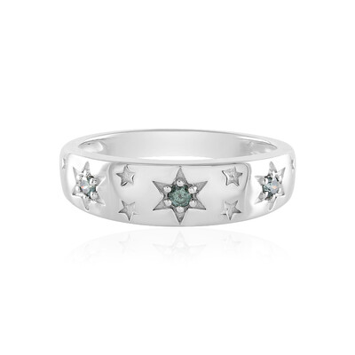 Anello in argento con Diamante Blu I2