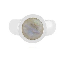 Anello in argento con Pietra di Luna Arcobaleno